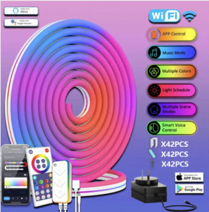 WiFi Smart LED Neon Light Strip with Silicone Graffiti Design