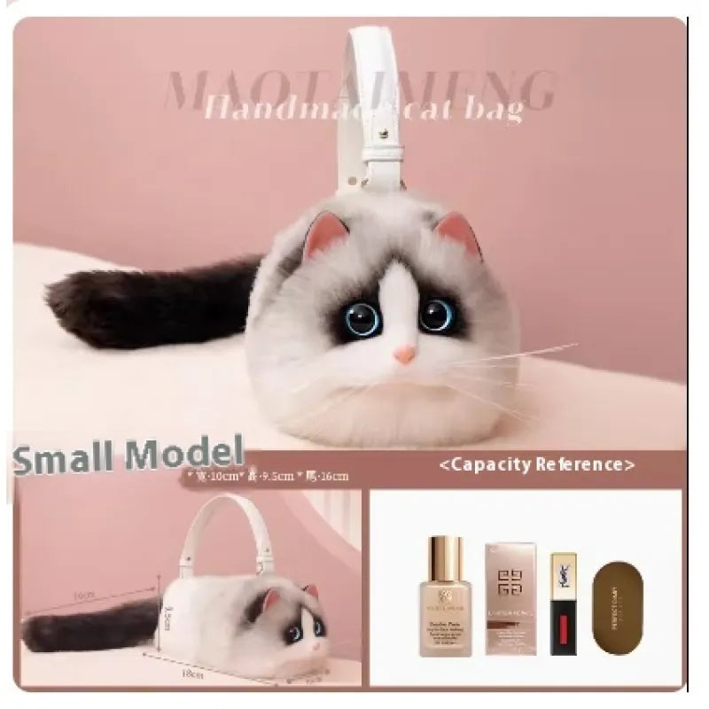 Women's Cute Handmade Cat Doll Bag