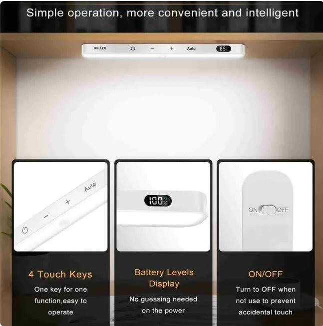 SmartGlow Motion Sensor Cabinet Light with Battery Display