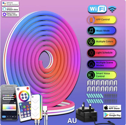 WiFi Smart LED Neon Light Strip with Silicone Graffiti Design