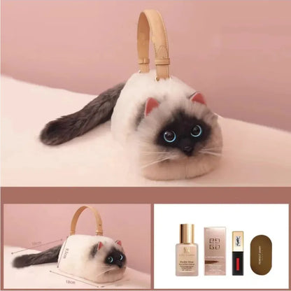 Women's Cute Handmade Cat Doll Bag